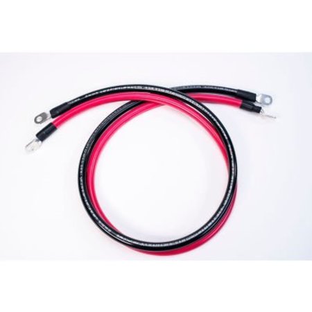 INVERTERS R US Spartan Power Battery Cable Set with 3/8" Ring Terminals, 1/0 AWG, 2 ft, Black & Red SP-2FT1/0CBL38